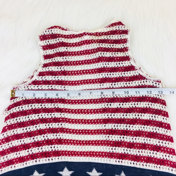 Xhilaration Knit Red White Blue USA Vest Sz Small - Picture 6 of 6